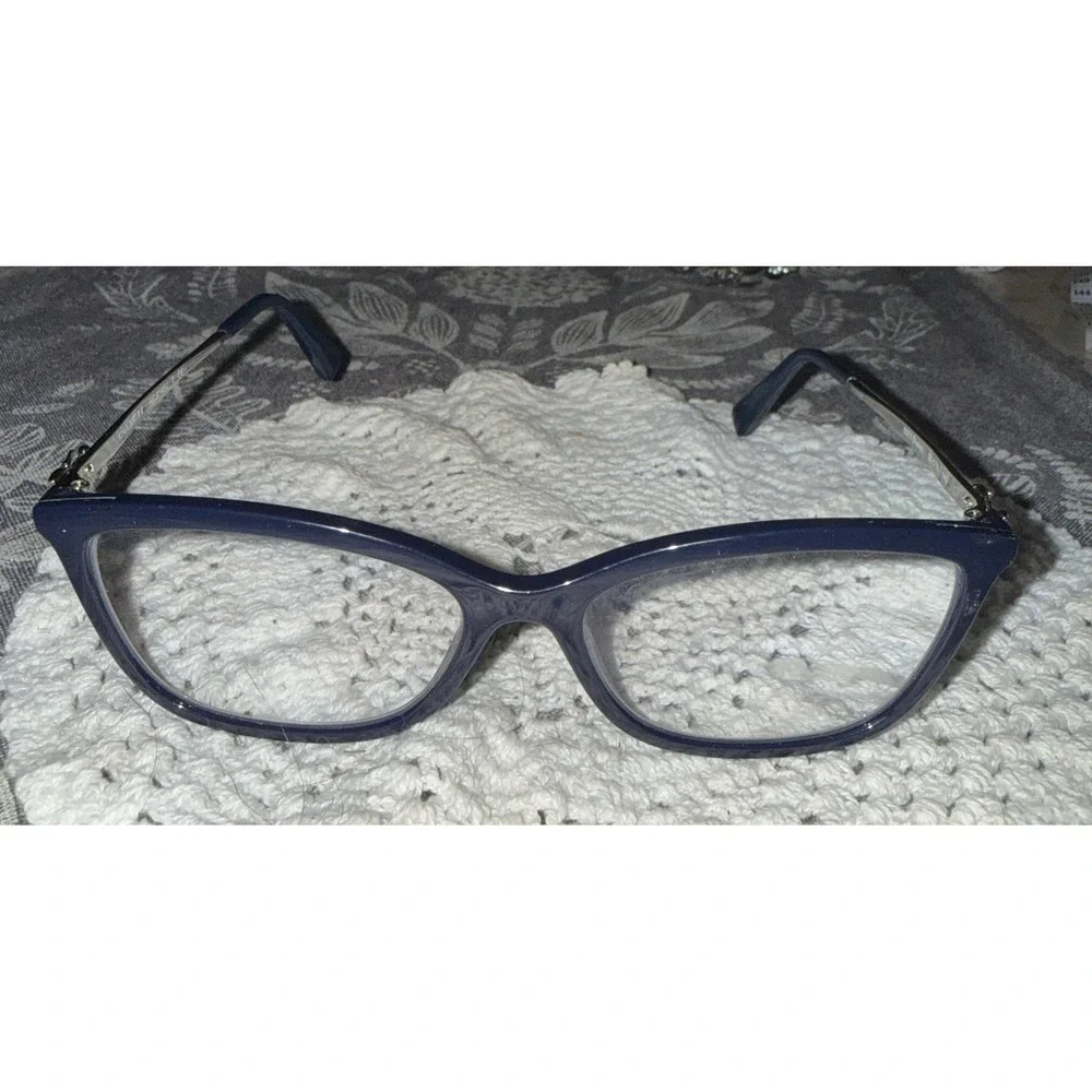 Coach HC 6146U Navy Blue Eyeglass Frames Women Rectangular Silver Logo 55-16-140